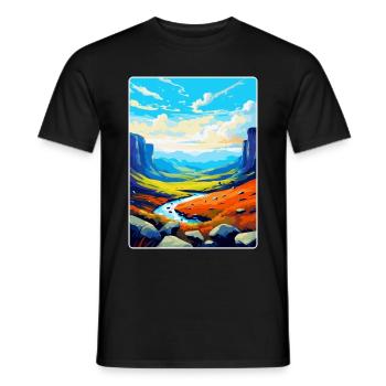 High Cup Nick Cumbria Vintage Travel Poster WPA - Men's T-Shirt - black - Front - AI Model Male 178 light (178cm)