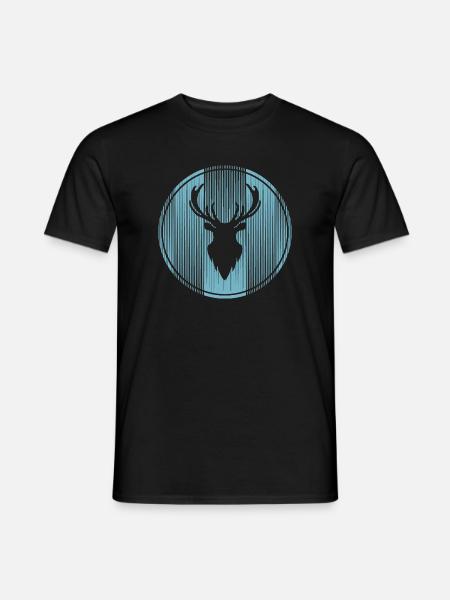 Hirsch - Männer T-Shirt - Schwarz