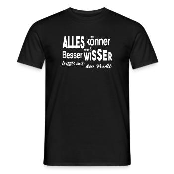 Besserwisser Alleskönner Klugscheißer - Männer T-Shirt - Schwarz - Vorne - AI Model Male 178 light (178cm)