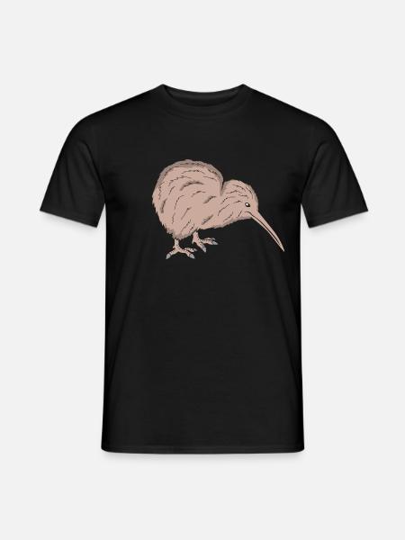 Kiwi Vogel - Männer T-Shirt - Schwarz