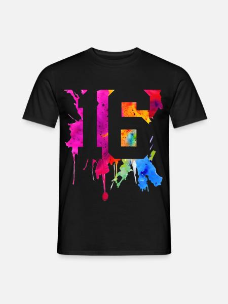 16 YEARS 16TH BIRTHDAY - Men's T-Shirt - black