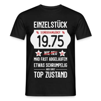 51. GEBURTSTAG 1975 EINZELSTÜCK PREISSCHILD - Männer T-Shirt - Schwarz - Vorne - AI Model Male 178 light (178cm)
