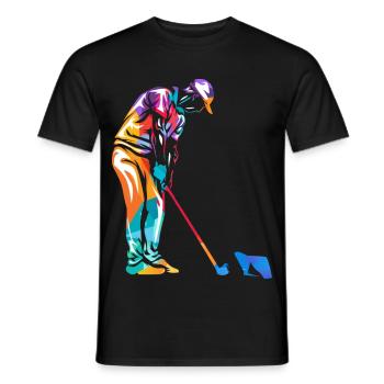 Flinker Minigolfspieler Turnierass - Männer T-Shirt - Schwarz - Vorne - AI Model Male 178 light (178cm)