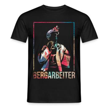 Rußiger Bergmann Schichtarbeit - Männer T-Shirt - Schwarz - Vorne - AI Model Male 178 light (178cm)