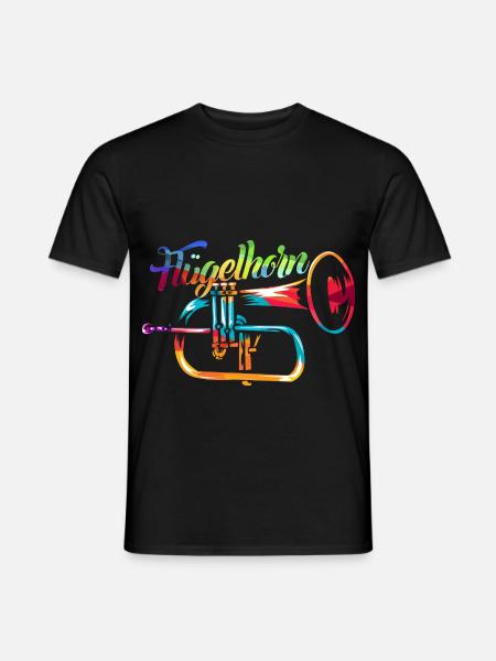 Leuchtendes Flügelhorn Bläserklasse - Männer T-Shirt - Schwarz
