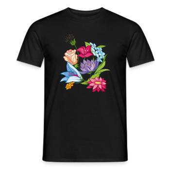 Spring Flowers - Men's T-Shirt - black - Front - AI Model Male 178 light (178cm)