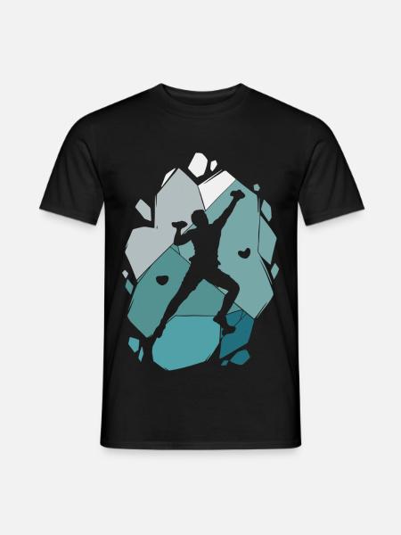 Klettern Bouldern Bergsteiger Kletterer Boulder - Männer T-Shirt - Schwarz