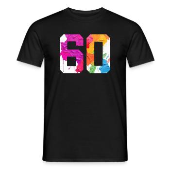 FARBIG NUMMER 60 BUNT 60. GEBURTSTAG - Männer T-Shirt - Schwarz - Vorne - AI Model Male 178 light (178cm)