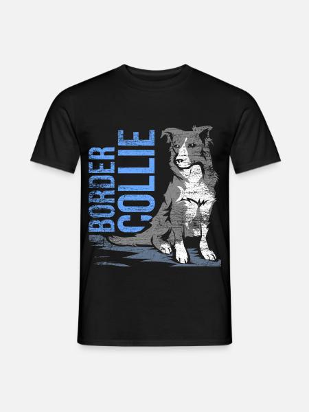 Verschmuster Border Collie Familienhund - Männer T-Shirt - Schwarz