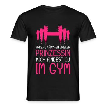 Prinzessin Gym Spruch - Prinzessin im Gym - Männer T-Shirt - Schwarz - Vorne - AI Model Male 178 light (178cm)
