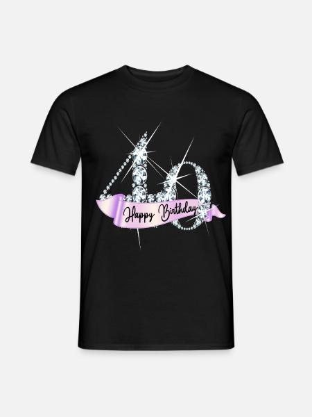 Happy Birthday 40. Geburtstag Geschenk Diamanten - Männer T-Shirt - Schwarz