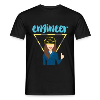 Tüftelnder Ingenieur Konstruktion - Männer T-Shirt - Schwarz - Vorne - AI Model Male 178 light (178cm)