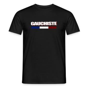 Gauchiste - T-shirt homme - noir - Devant - AI Model Male 178 light (178cm)
