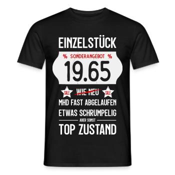 61. GEBURTSTAG 1965 EINZELSTÜCK PREISSCHILD - Männer T-Shirt - Schwarz - Vorne - AI Model Male 178 light (178cm)