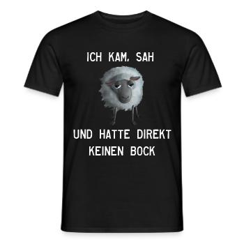 Ich kam, sah und hatte direkt keinen Bock - Schaf - Männer T-Shirt - Schwarz - Vorne - AI Model Male 178 light (178cm)