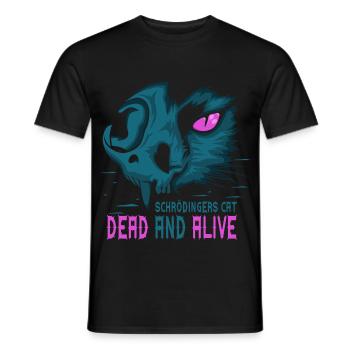 Schrödingers Katze Dead Or Alive Halloween Cat - Männer T-Shirt - Schwarz - Vorne - AI Model Male 178 light (178cm)