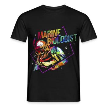 Neugierige Meeresbiologin Tiefsee - Männer T-Shirt - Schwarz - Vorne - AI Model Male 178 light (178cm)