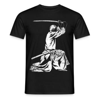 Traditioneller Kumdo Schwertkampf - Männer T-Shirt - Schwarz - Vorne - AI Model Male 178 light (178cm)