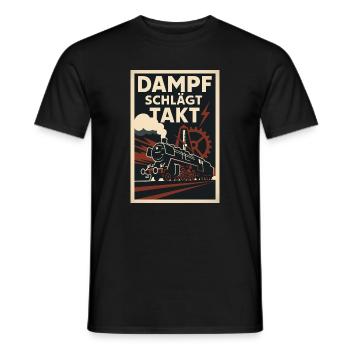 Eisenbahn Dampf schlägt Takt - Männer T-Shirt - Schwarz - Vorne - AI Model Male 178 light (178cm)