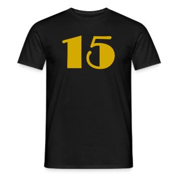 15. 15 ANS. 15e ANNIVERSAIRE. ANNIVERSAIRE 15 ANS. - T-shirt homme - noir - Devant - AI Model Male 178 light (178cm)