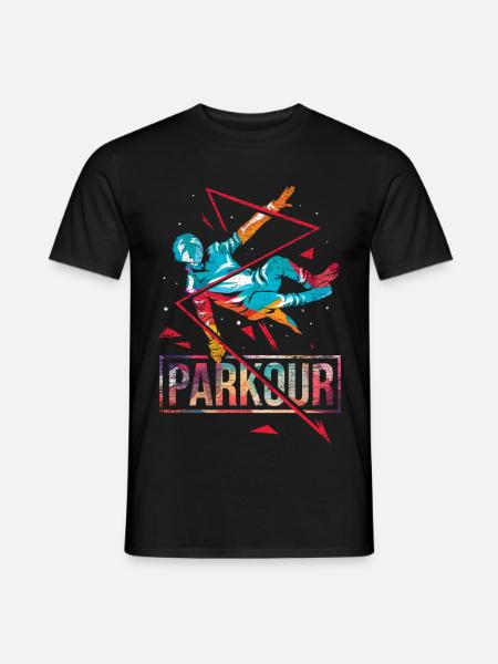 Waghalsiger Parkour Stadtläufer - Männer T-Shirt - Schwarz