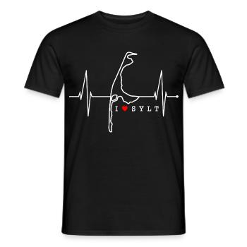 Sylt Skyline Nordsee Herzschlag Nordfriesen Sylter - Männer T-Shirt - Schwarz - Vorne - AI Model Male 178 light (178cm)