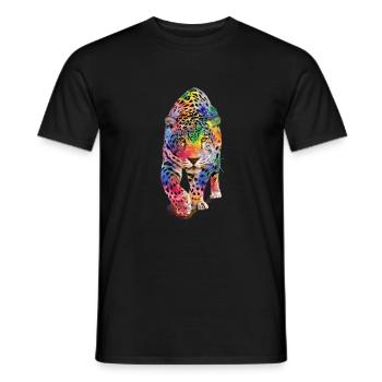 Multicolour leopard - Men's T-Shirt - black - Front - AI Model Male 178 light (178cm)