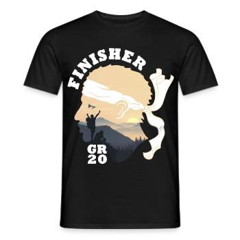 Hike Finisher GR20 Korsika Wanderer - Männer T-Shirt - Schwarz - Vorne - AI Model Male 178 light (178cm)