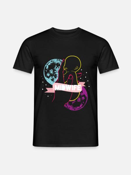 Einfühlsame Hebamme Geburtsbegleitung - Männer T-Shirt - Schwarz