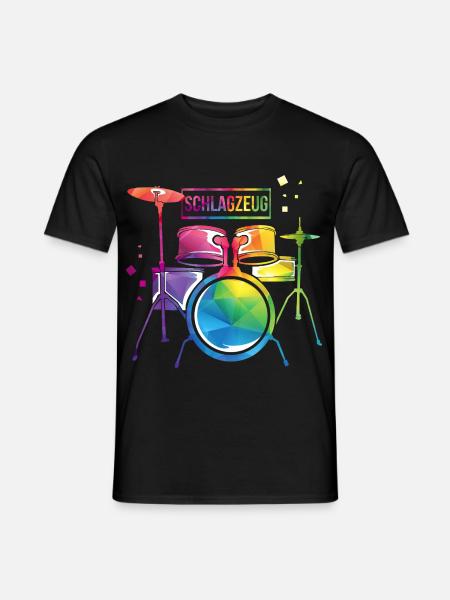 Pulsierender Schlagzeuger Rockband - Männer T-Shirt - Schwarz
