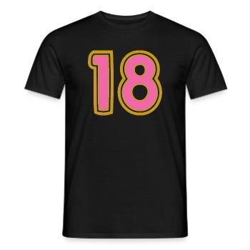 18. 18 YEARS OLD. 18th ANNIVERSARY - Men's T-Shirt - black - Front - AI Model Male 178 light (178cm)