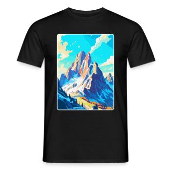 Dachstein Österreich Vintage Reiseplakat Souvenir - Männer T-Shirt - Schwarz - Vorne - AI Model Male 178 light (178cm)