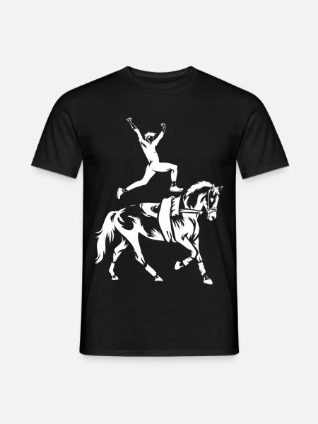 Akrobatische Voltigierkunst Pferd - Männer T-Shirt - Schwarz