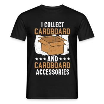 Ich sammle Pappe und Pappzubehör - Männer T-Shirt - Schwarz - Vorne - AI Model Male 178 light (178cm)