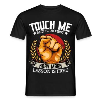 Krav Maga - Männer T-Shirt - Schwarz - Vorne - AI Model Male 178 light (178cm)