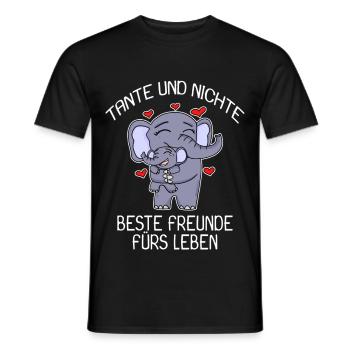 Tante und Nichte Bindung Beste Freunde Elefanten - Männer T-Shirt - Schwarz - Vorne - AI Model Male 178 light (178cm)