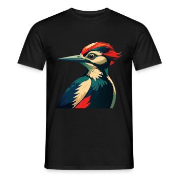 Specht Zeichentrickfigur Buntes Haustier Tier - Männer T-Shirt - Schwarz - Vorne - AI Model Male 178 light (178cm)