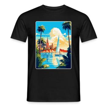Palma De Mallorca Spanien Vintage Reiseplakat WPA - Männer T-Shirt - Schwarz - Vorne - AI Model Male 178 light (178cm)