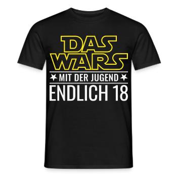 18. Geburtstag Das wars mit der Jugend Endlich 18 - Männer T-Shirt - Schwarz - Vorne - AI Model Male 178 light (178cm)
