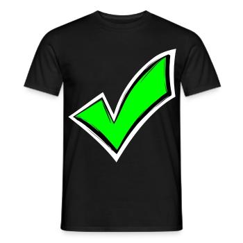 Häkchen hacken Farbig gesehen - Männer T-Shirt - Schwarz - Vorne - AI Model Male 178 light (178cm)