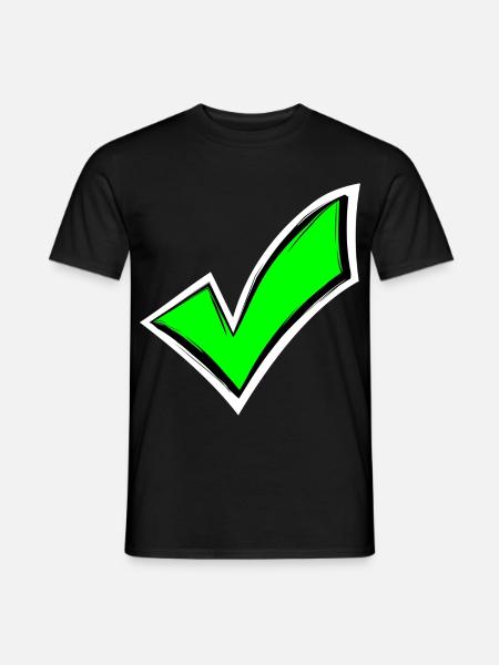 Häkchen hacken Farbig gesehen - Männer T-Shirt - Schwarz