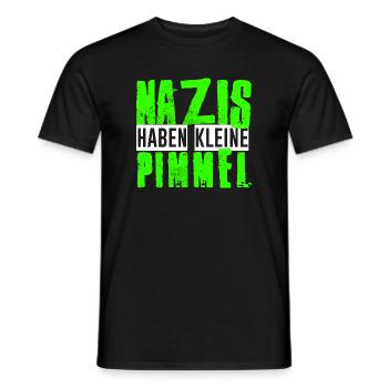 Nazis haben kleine Pimmel I Antifa I Gegen Rechts - Männer T-Shirt - Schwarz - Vorne - AI Model Male 178 light (178cm)