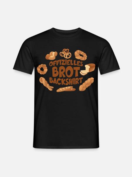 OFFIZIELLES BACKSHIRT BROT BÄCKER - Männer T-Shirt - Schwarz