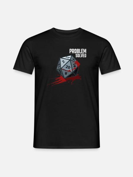 D20 Würfel - Problem solved - Männer T-Shirt - Schwarz