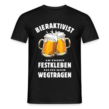 Bieraktivist - Bier - Festkleben - wegtragen - Männer T-Shirt - Schwarz - Vorne - AI Model Male 178 light (178cm)