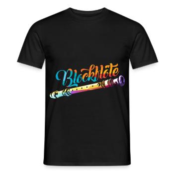 Flinke Blockflöte Bläserensemble - Männer T-Shirt - Schwarz - Vorne - AI Model Male 178 light (178cm)