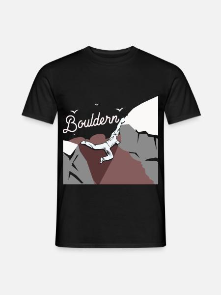 Schwindelfreier Boulderer Felswand - Männer T-Shirt - Schwarz
