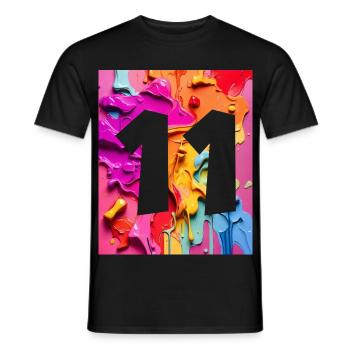 NR. 11 NUMMER 11 BUNT 11. GEBURTSTAG - Männer T-Shirt - Schwarz - Vorne - AI Model Male 178 light (178cm)