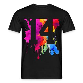 14 YEARS 14TH BIRTHDAY - Men's T-Shirt - black - Front - AI Model Male 178 light (178cm)