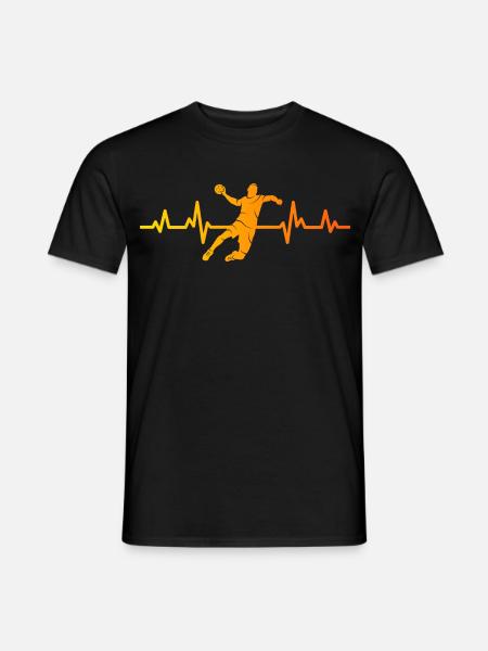 Handballer Herzlinie Handball Handballspieler - Männer T-Shirt - Schwarz